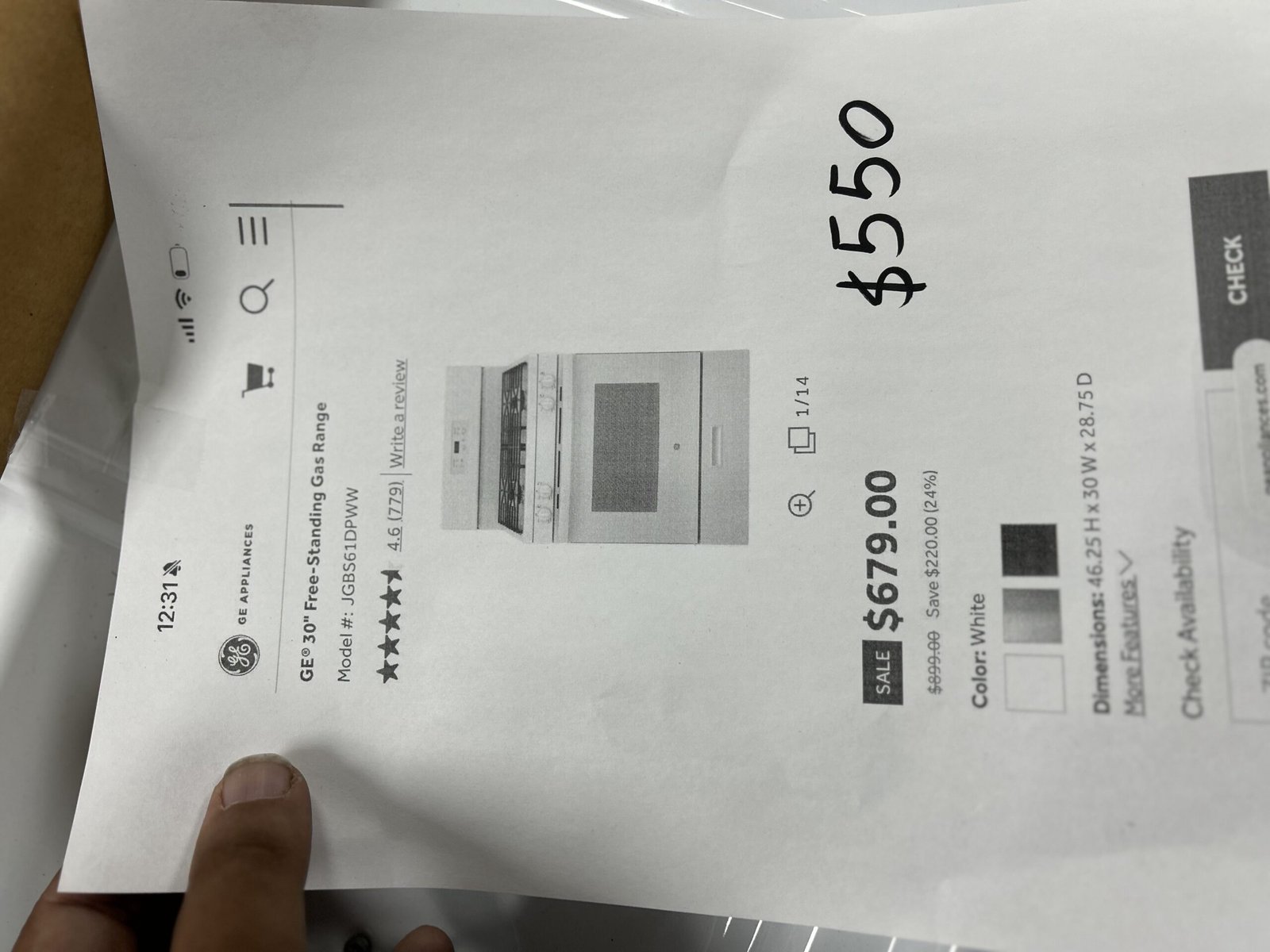 GE New Gas Range Oven - Image 4