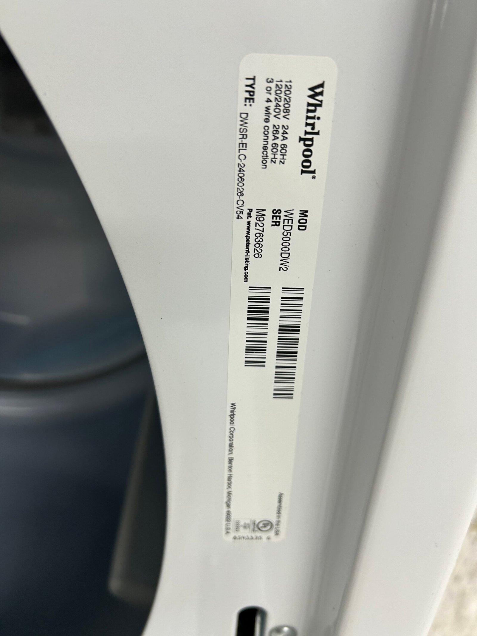 Whirlpool Used Electric Dryer - Image 7