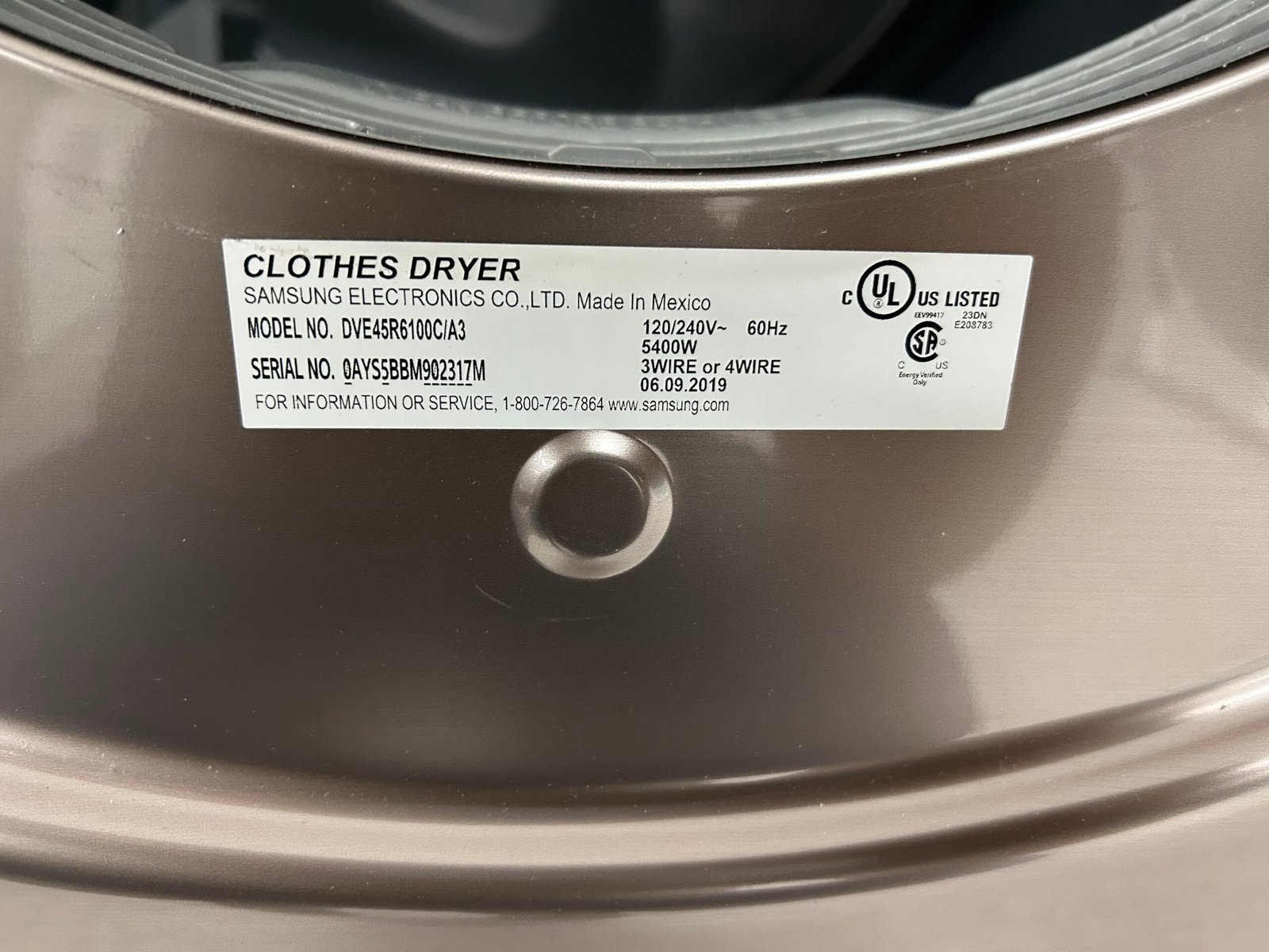 Samsung DVE45R6100C Electric Dryer - Image 6