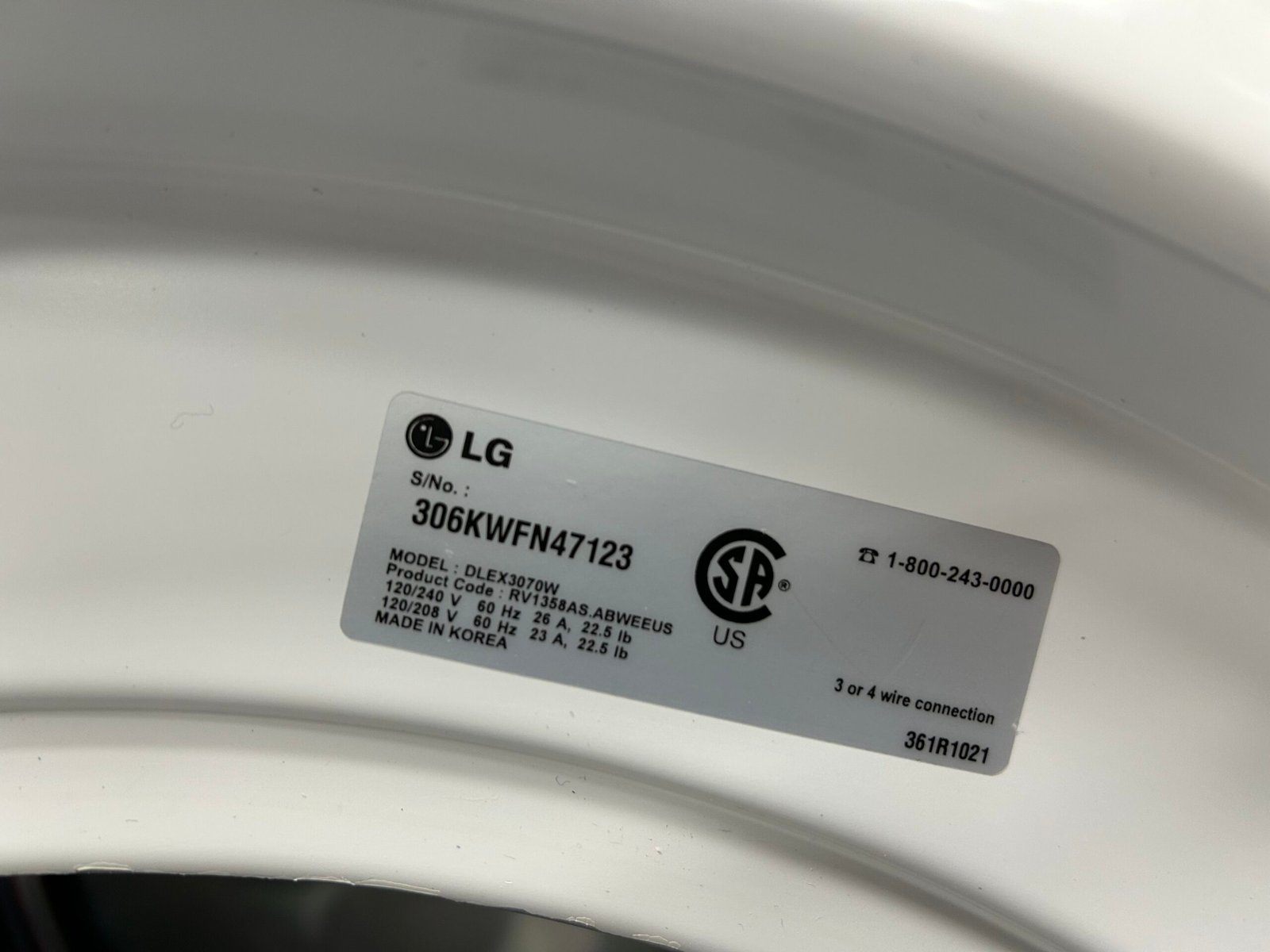 LG DLEX3070W Electric Dryer - Image 5