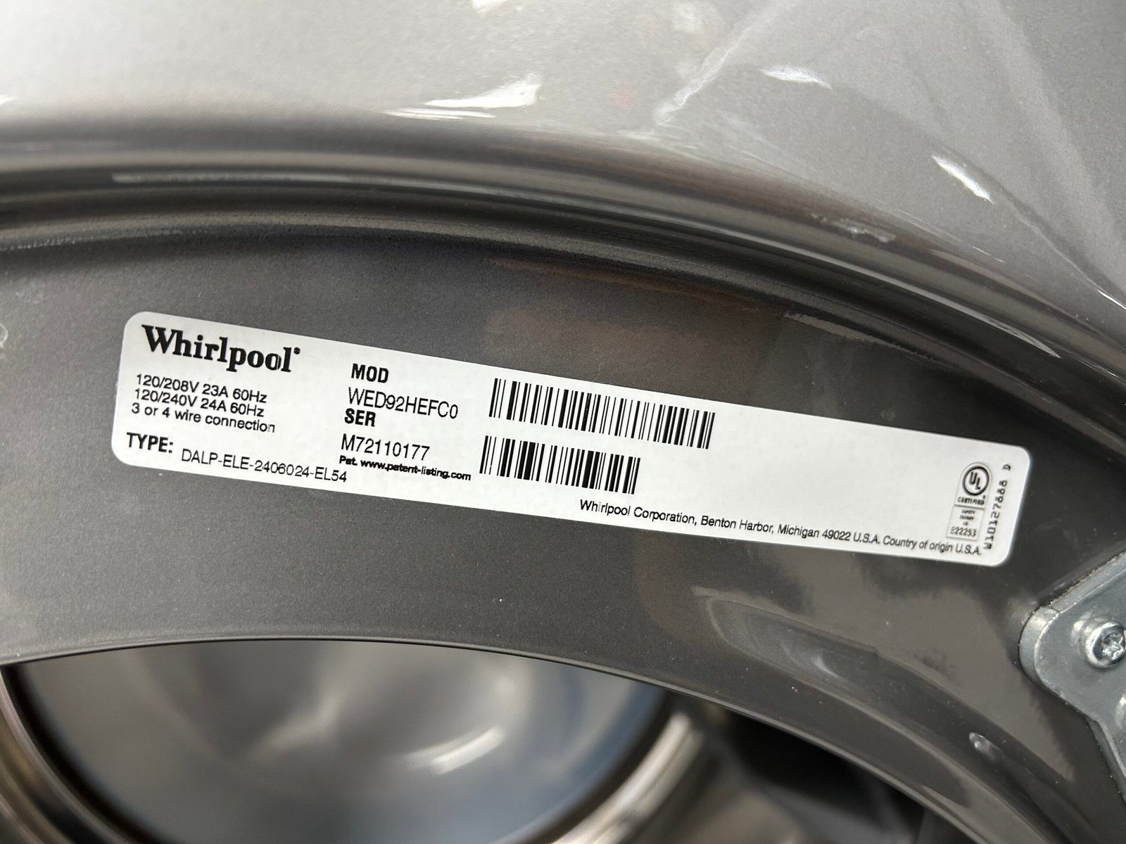 Whirlpool WED92HEFC0 Electric Dryer - Image 5