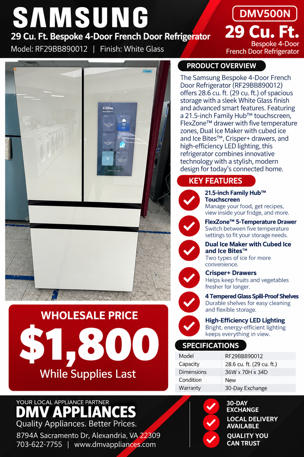 Samsung 36" Bespoke French Door Refrigerator - Image 10