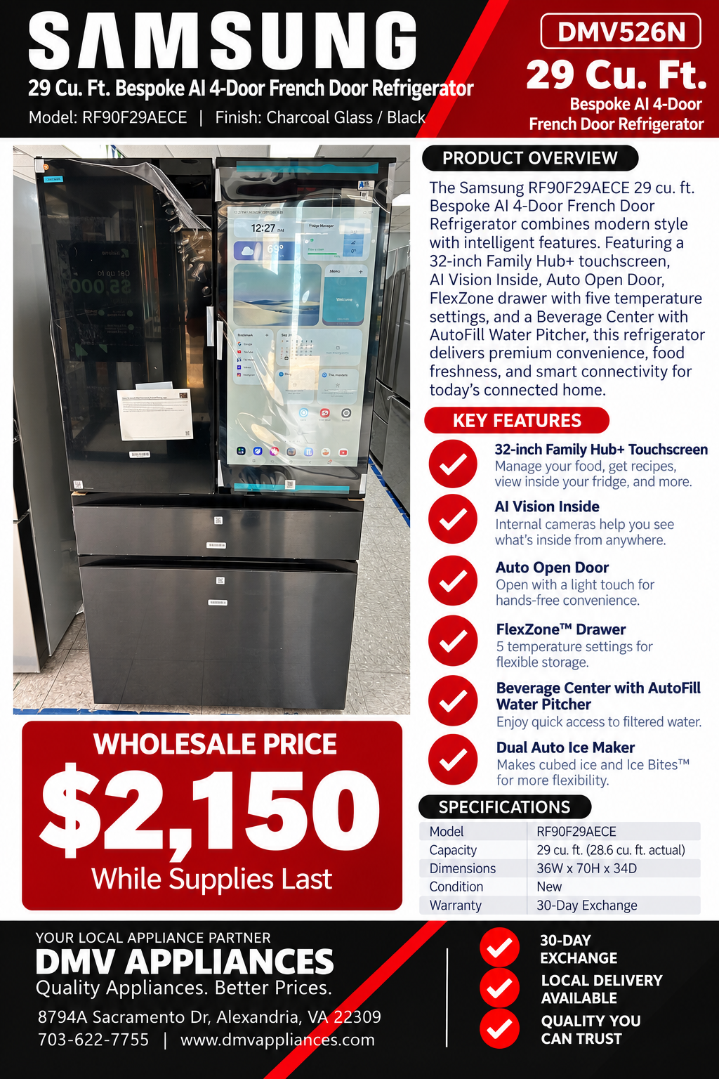 Samsung 36" Bespoke AI Family Hub Refrigerator - Image 9