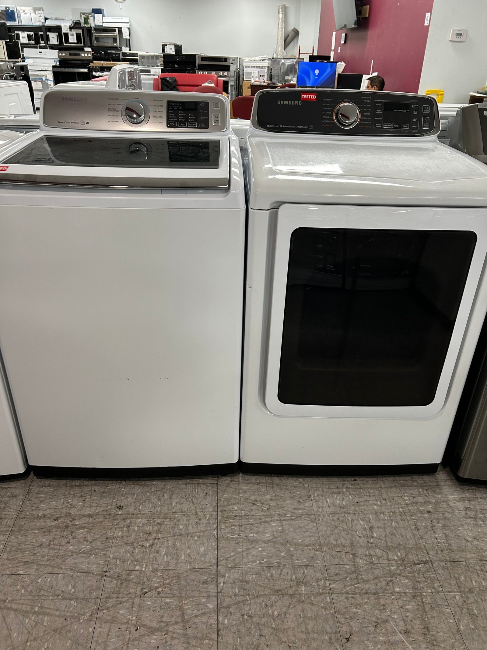 Samsung Top Load Washer & Electric Dryer Set