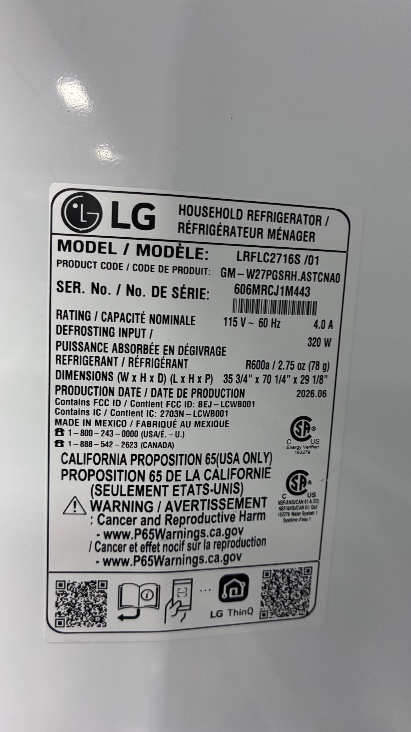 LG 36″ Counter-Depth French Door Refrigerator - Image 5